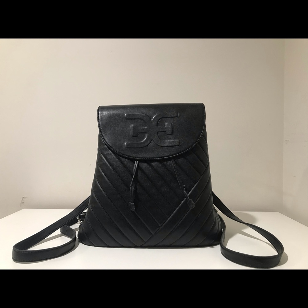 Sam Edelman Elise Quilted Flap Backpack, Black